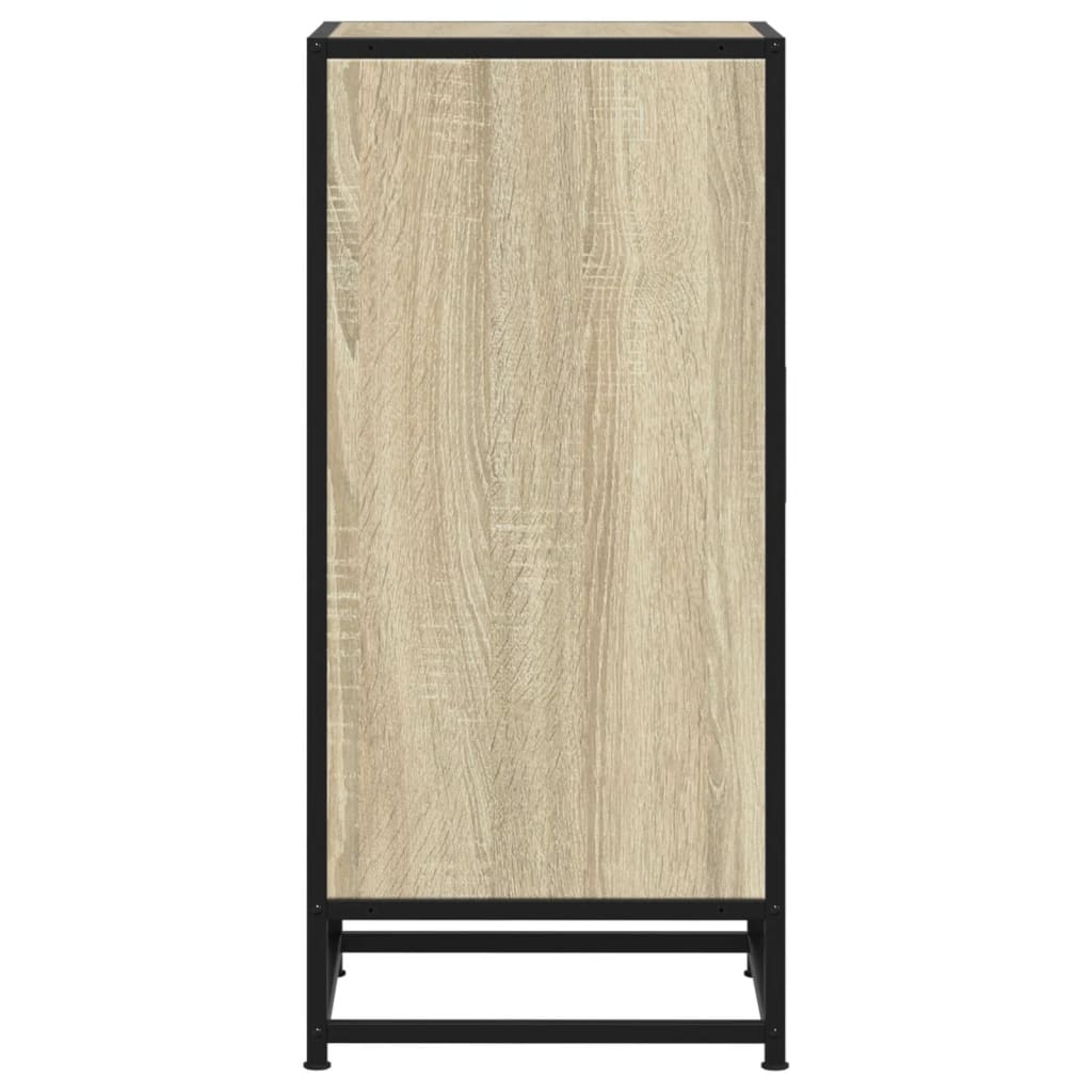 vidaXL Aparador madera ingeniería y metal roble Sonoma 35,5x35x76 cm