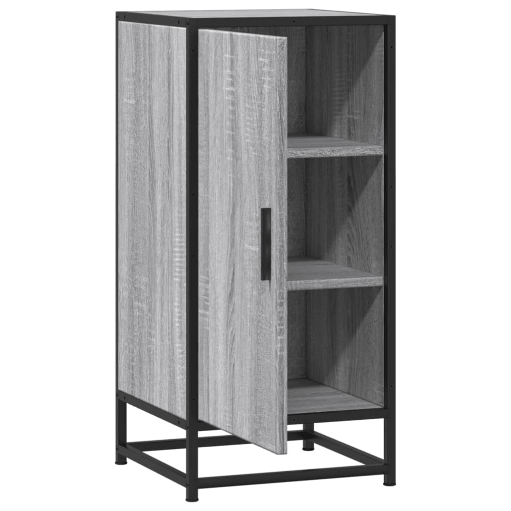 vidaXL Aparador madera ingeniería y metal gris Sonoma 35,5x35x76 cm