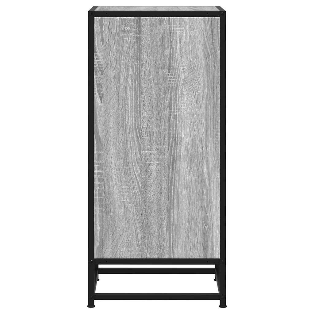 vidaXL Aparador madera ingeniería y metal gris Sonoma 35,5x35x76 cm