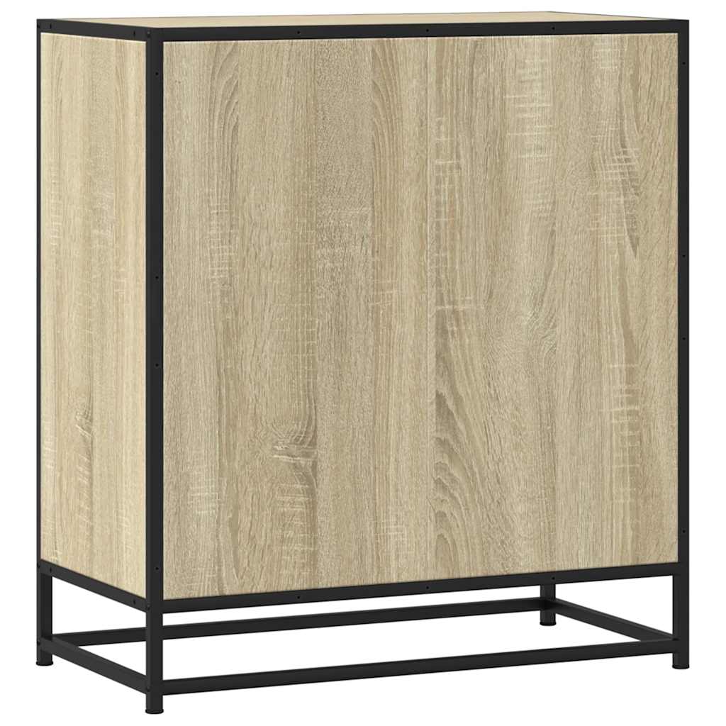 vidaXL Aparador madera ingeniería y metal roble Sonoma 68x35x76 cm