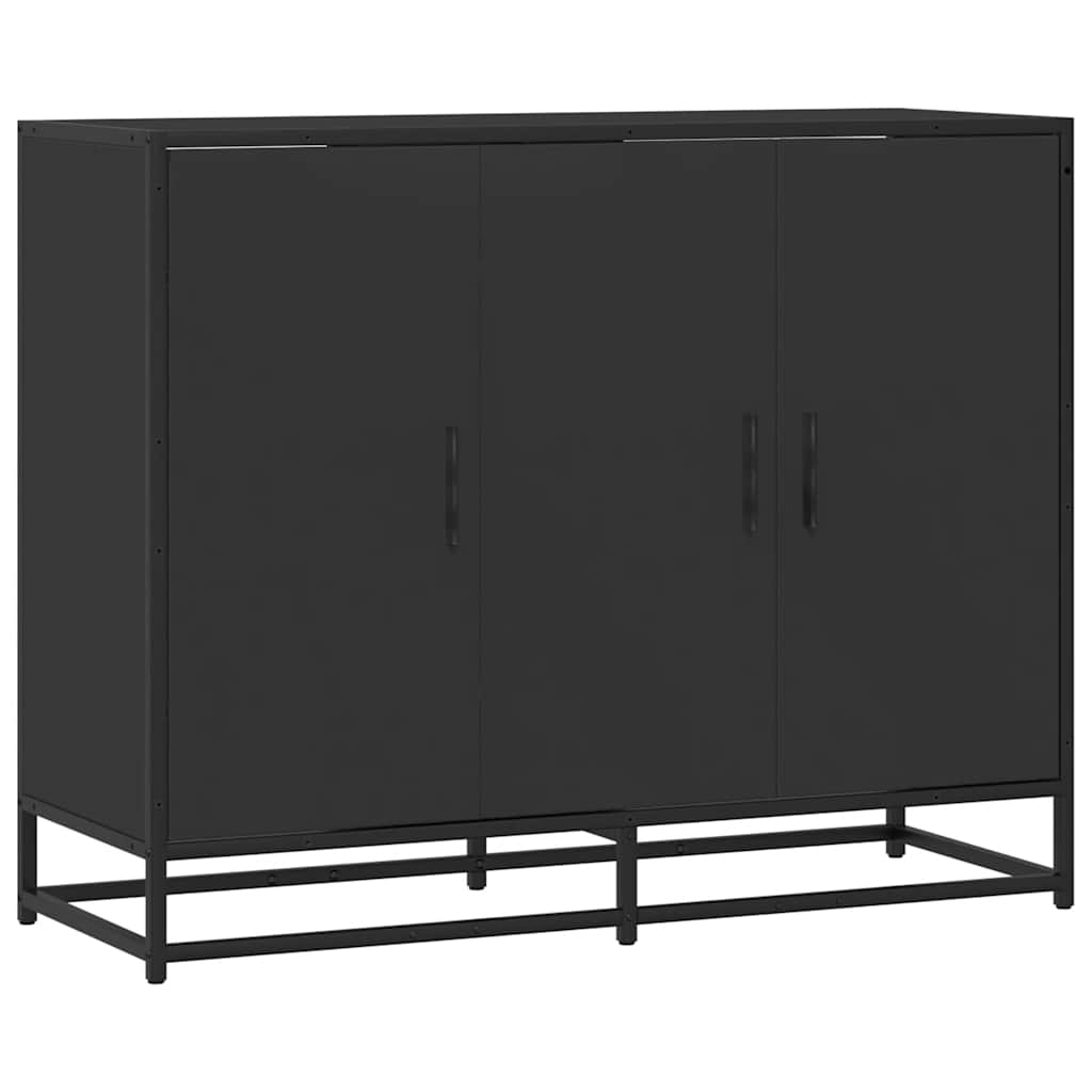 vidaXL Aparador de madera de ingeniería negro 94x35x76 cm