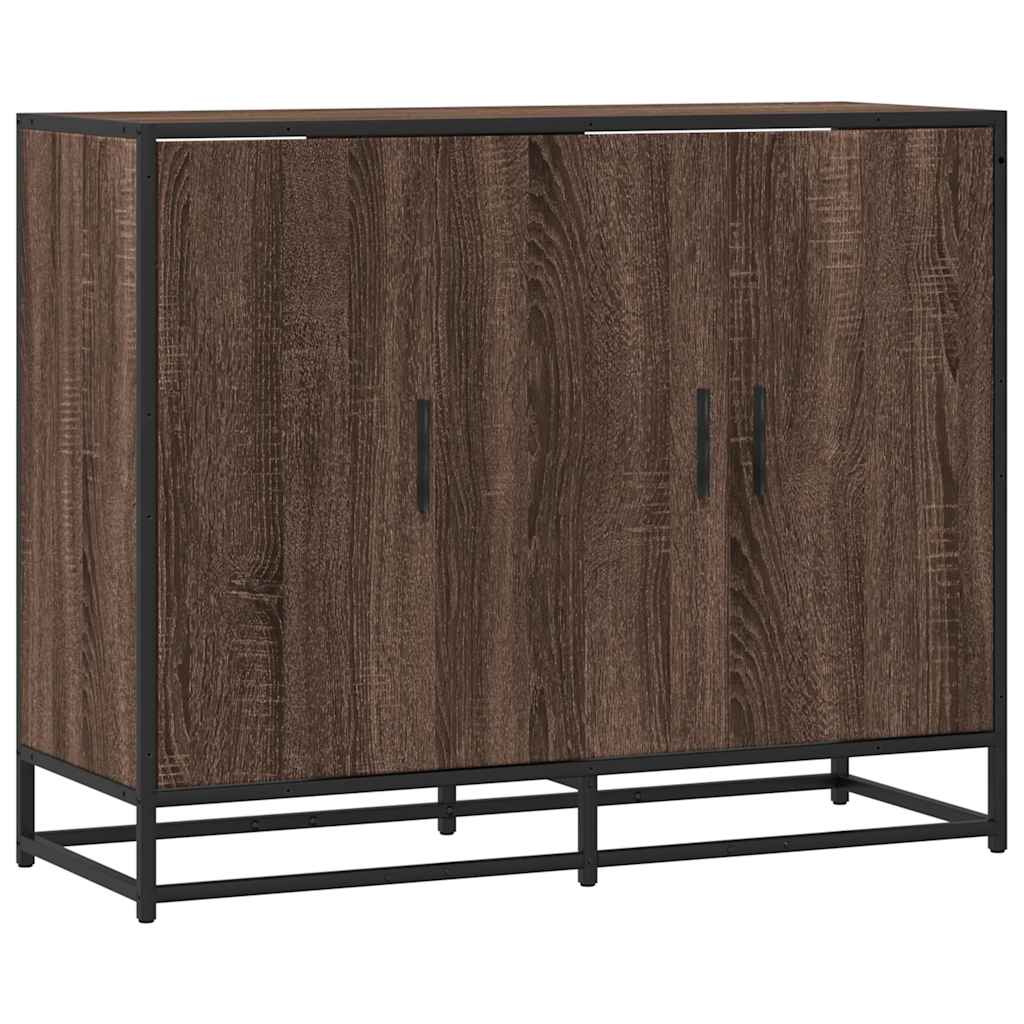 vidaXL Aparador madera contrachapada marrón roble 94x35x76 cm