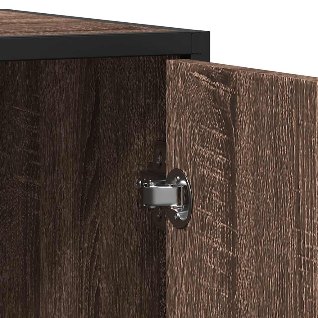 vidaXL Aparador madera contrachapada marrón roble 94x35x76 cm