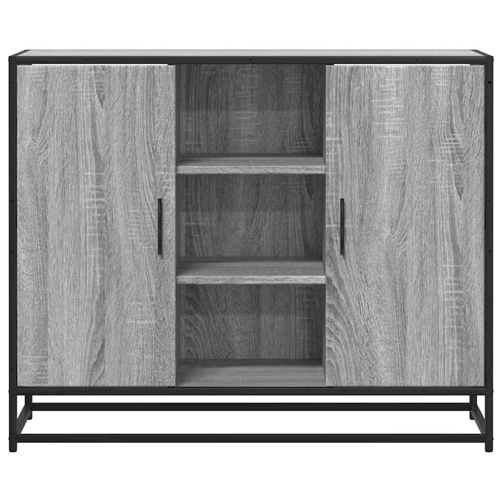 vidaXL Aparador de madera de ingeniería gris Sonoma 92x35x76 cm