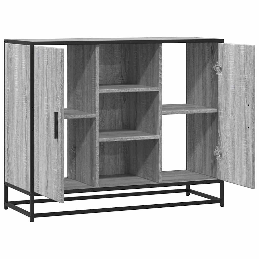 vidaXL Aparador de madera de ingeniería gris Sonoma 92x35x76 cm