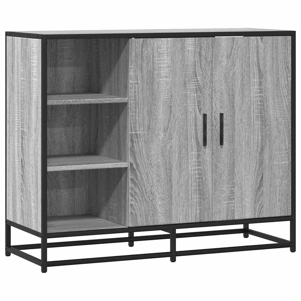 vidaXL Aparador de madera de ingeniería gris Sonoma 92x35x76 cm