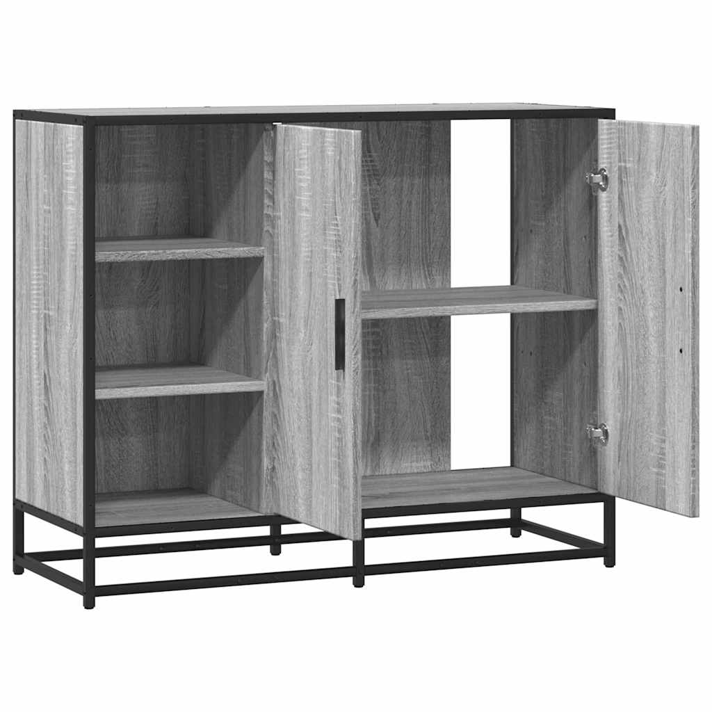 vidaXL Aparador de madera de ingeniería gris Sonoma 92x35x76 cm