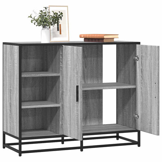 vidaXL Aparador de madera de ingeniería gris Sonoma 92x35x76 cm