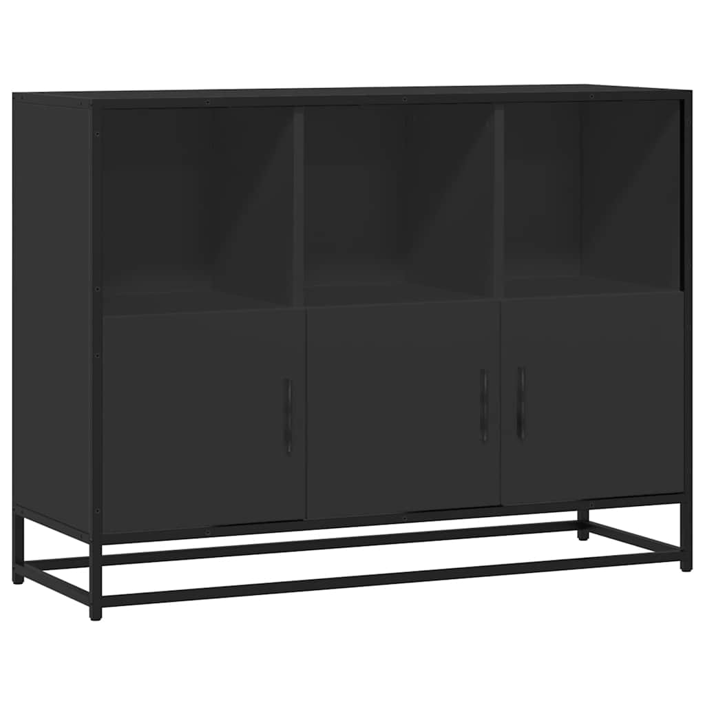 vidaXL Aparador de madera de ingeniería negro 100x35x76 cm