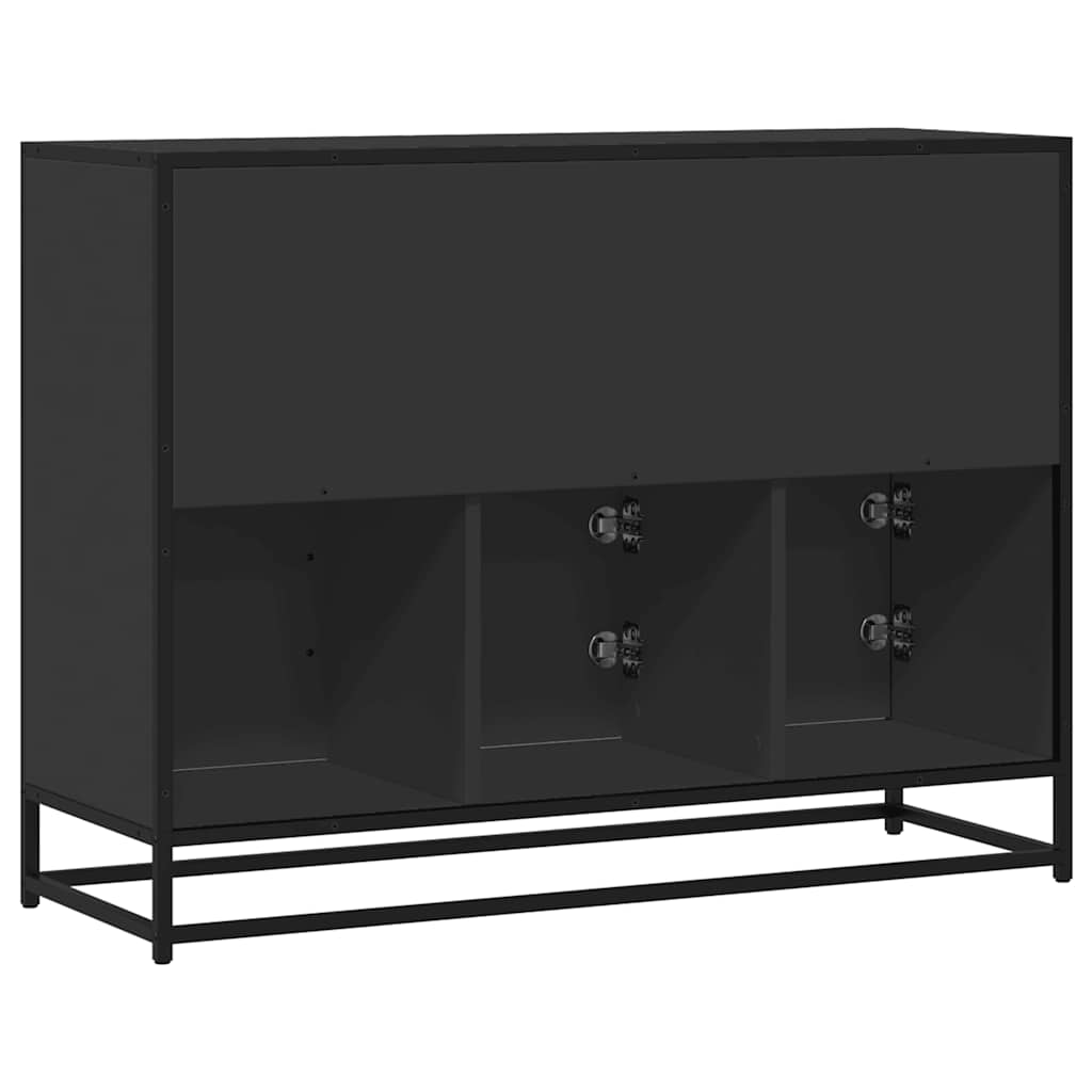 vidaXL Aparador de madera de ingeniería negro 100x35x76 cm