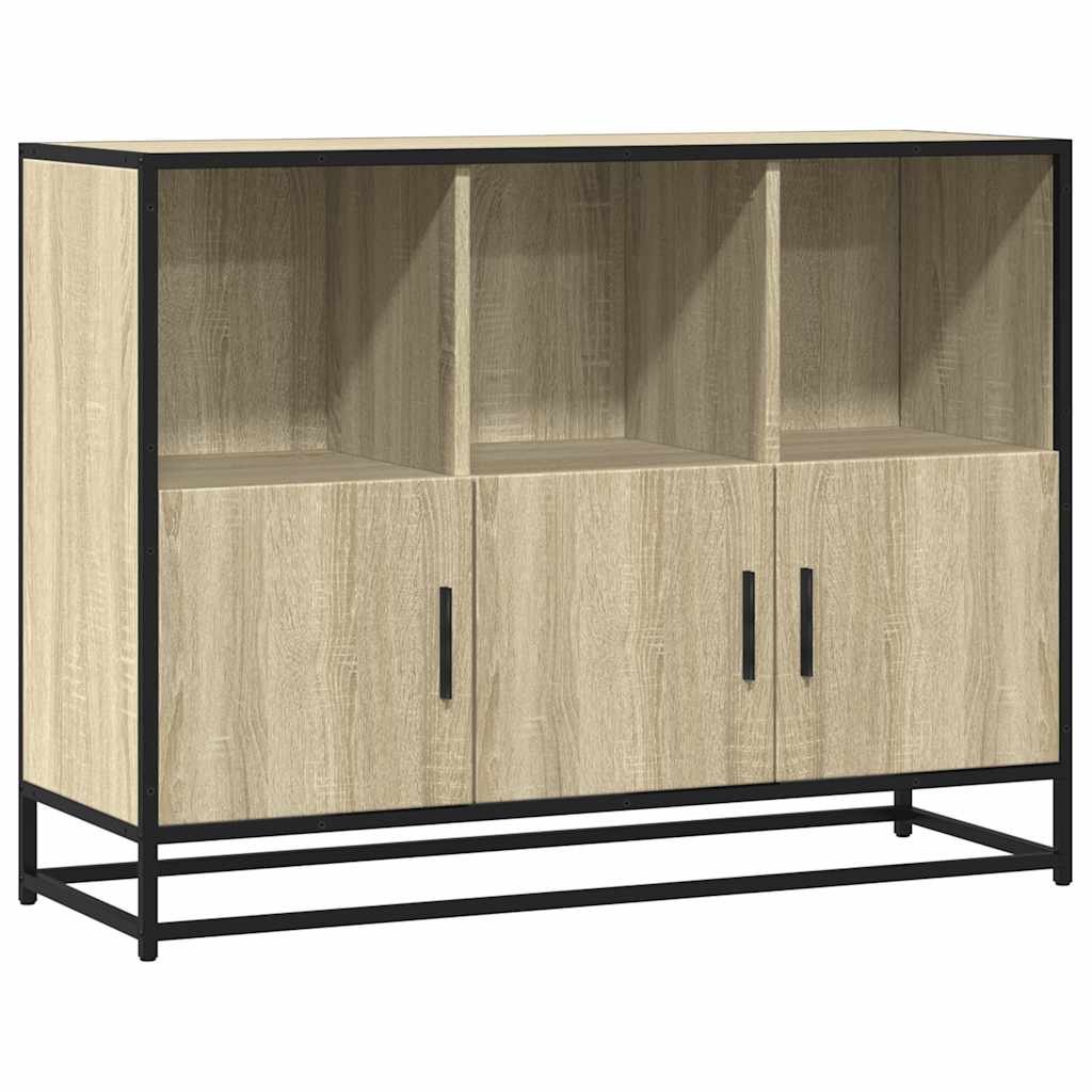 vidaXL Aparador de madera contrachapada roble sonoma 100x35x76 cm