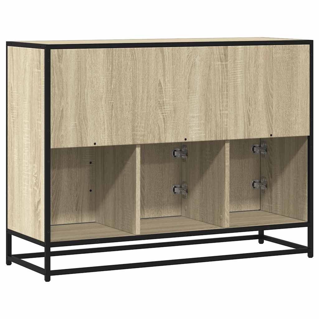 vidaXL Aparador de madera contrachapada roble sonoma 100x35x76 cm