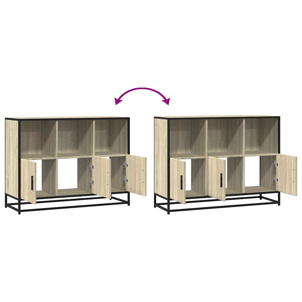 vidaXL Aparador de madera contrachapada roble sonoma 100x35x76 cm