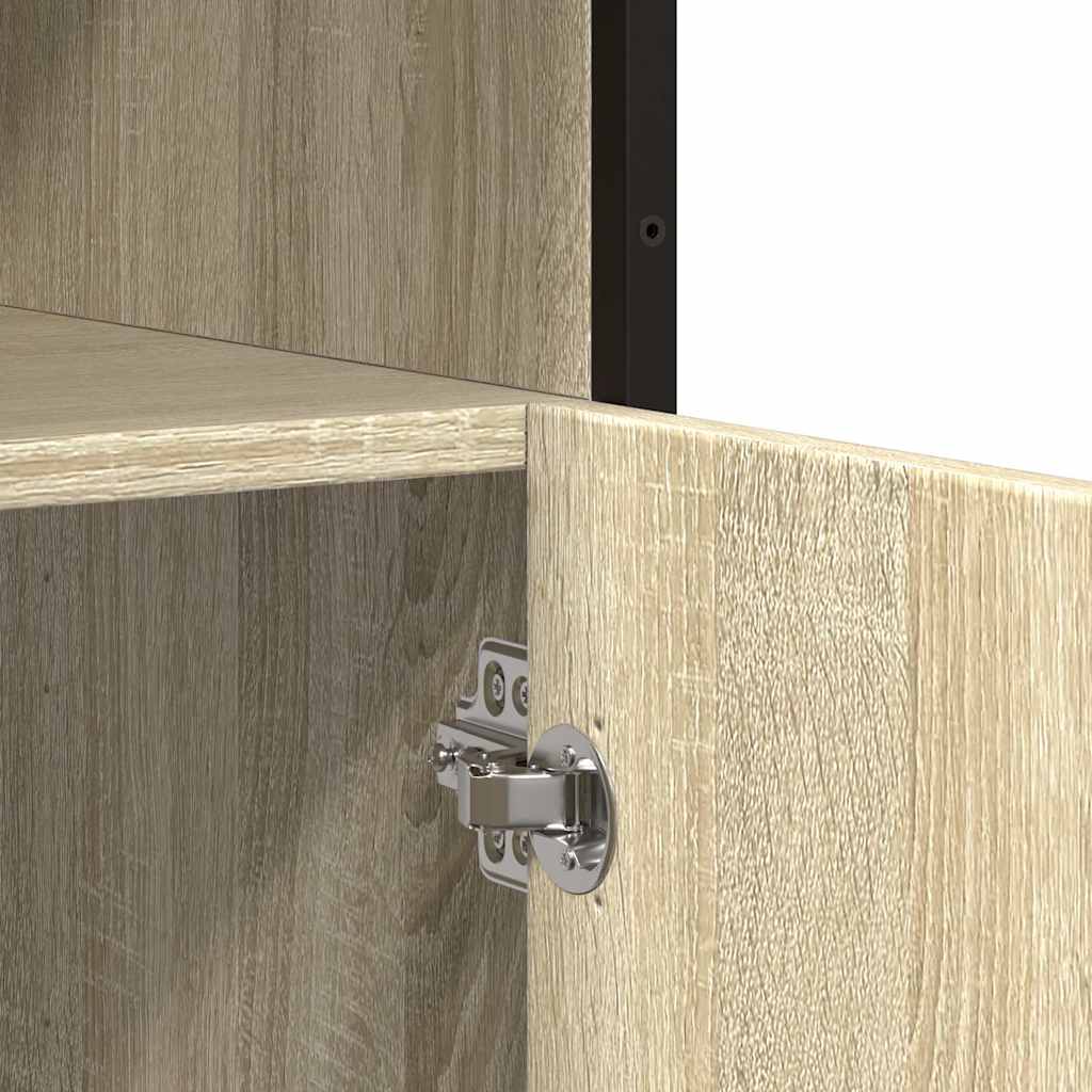 vidaXL Aparador de madera contrachapada roble sonoma 100x35x76 cm