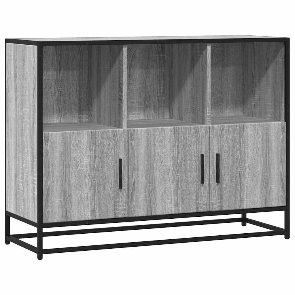 vidaXL Aparador de madera de ingeniería gris sonoma 100x35x76 cm