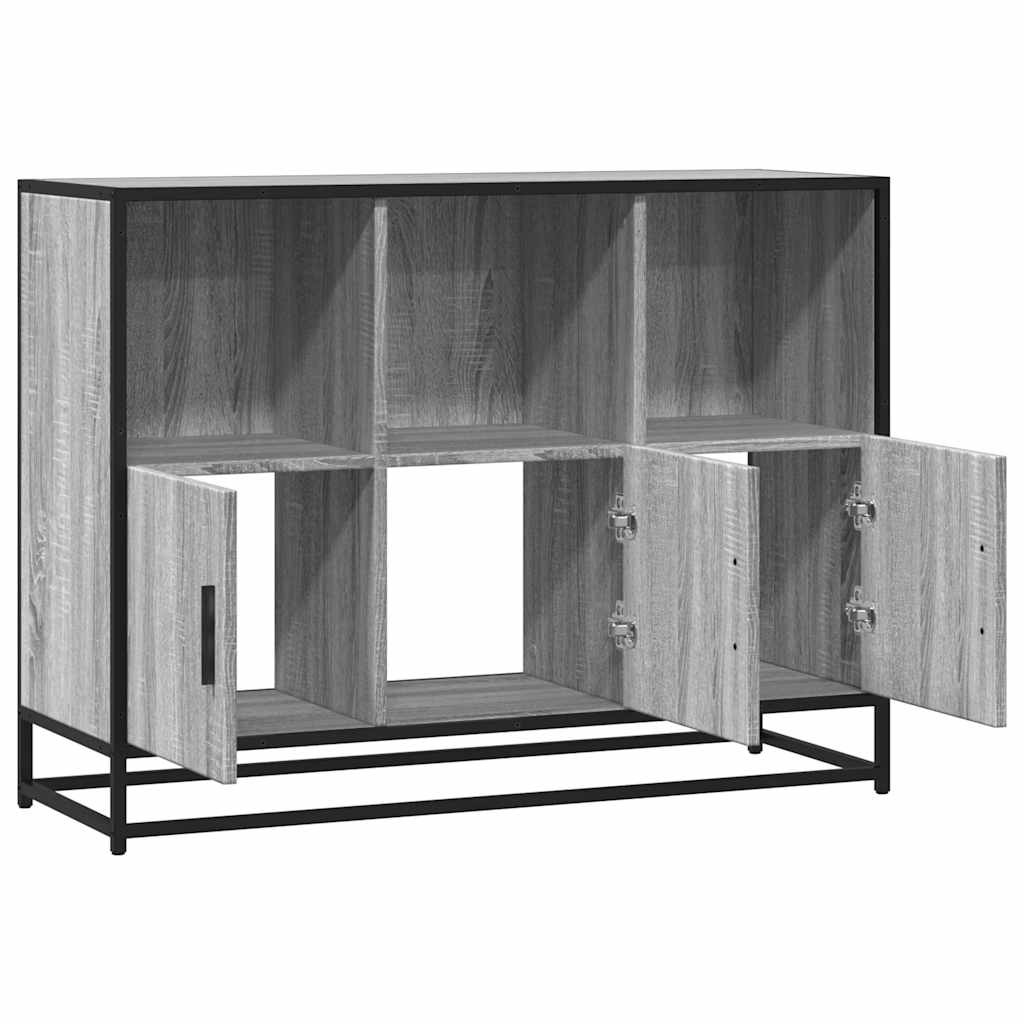 vidaXL Aparador de madera de ingeniería gris sonoma 100x35x76 cm