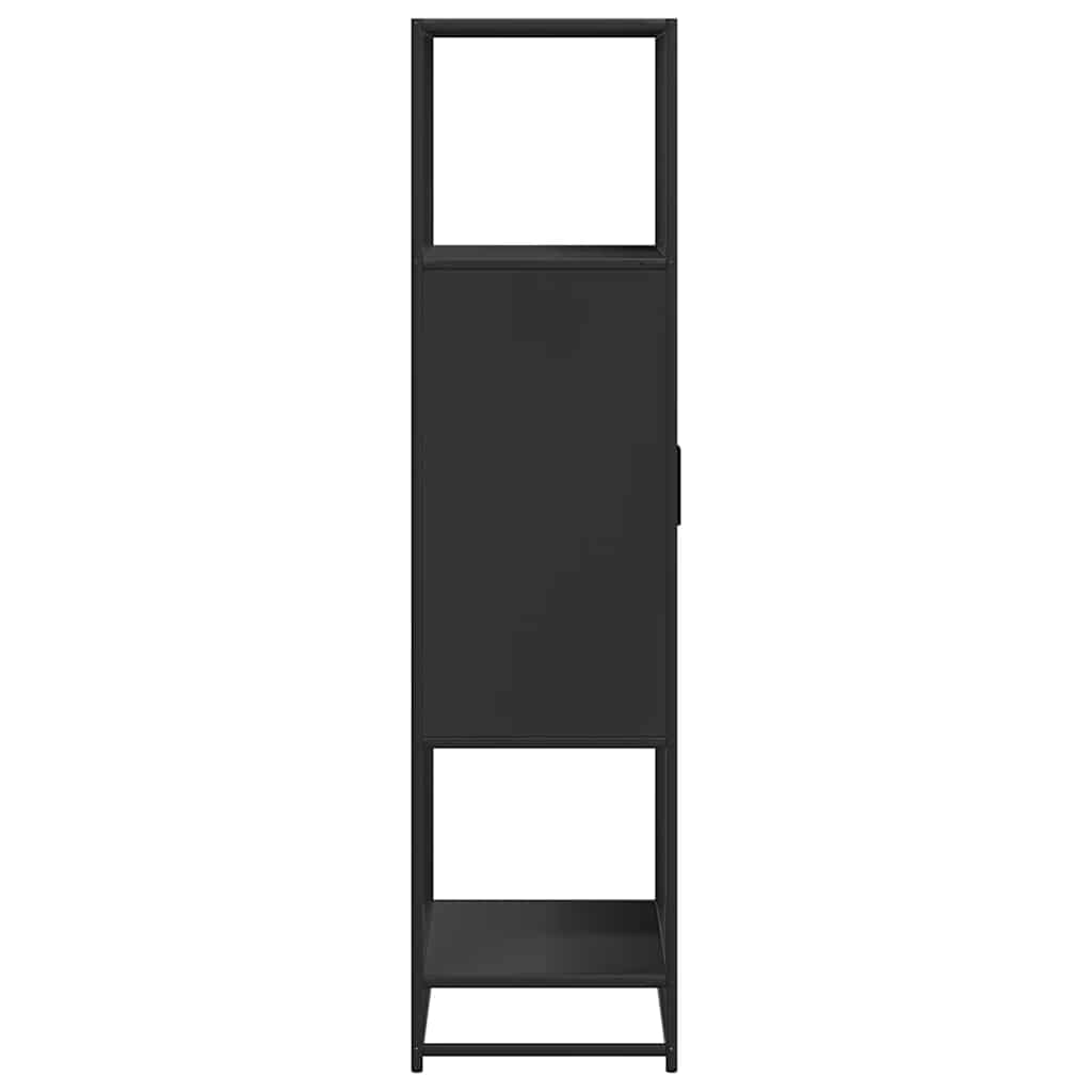 vidaXL Aparador alto madera de ingeniería y metal negro 68x35x139 cm