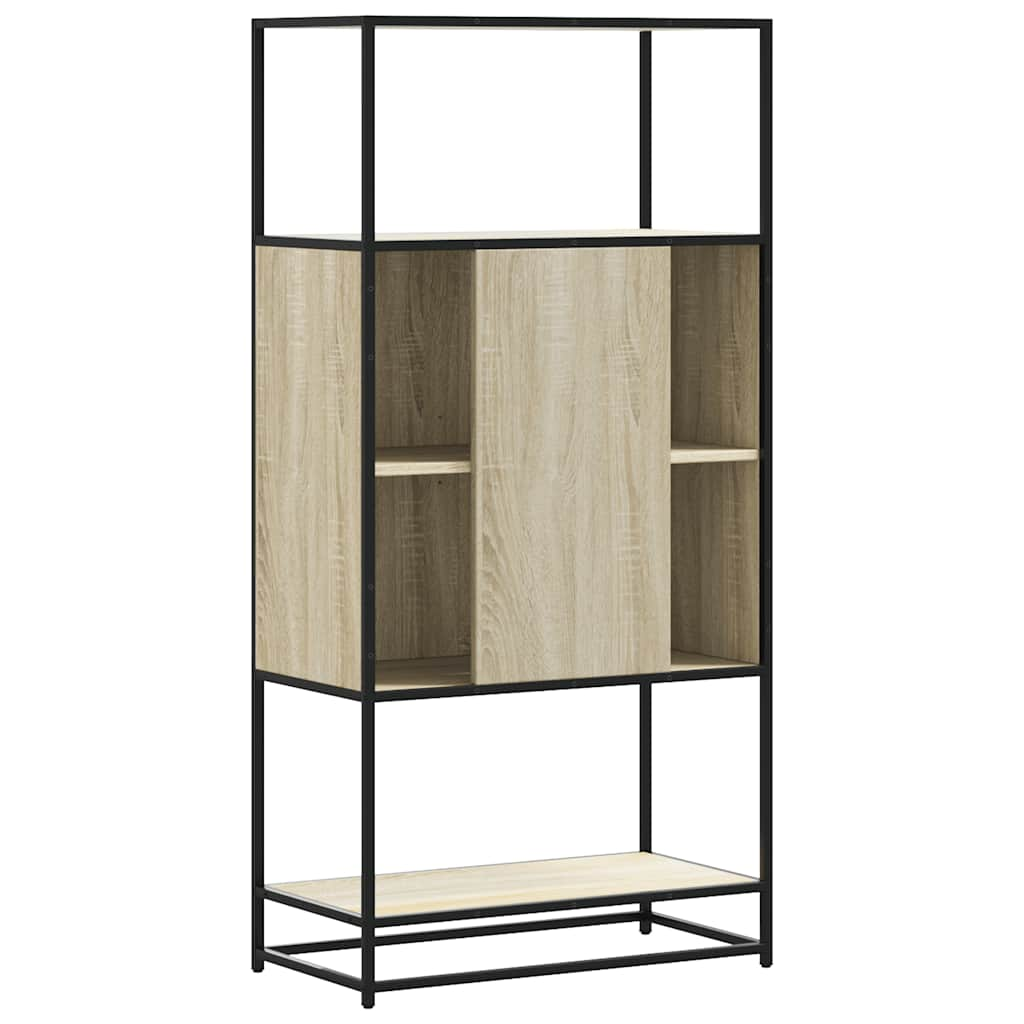 vidaXL Aparador alto madera de ingeniería y metal Sonoma 68x35x139 cm