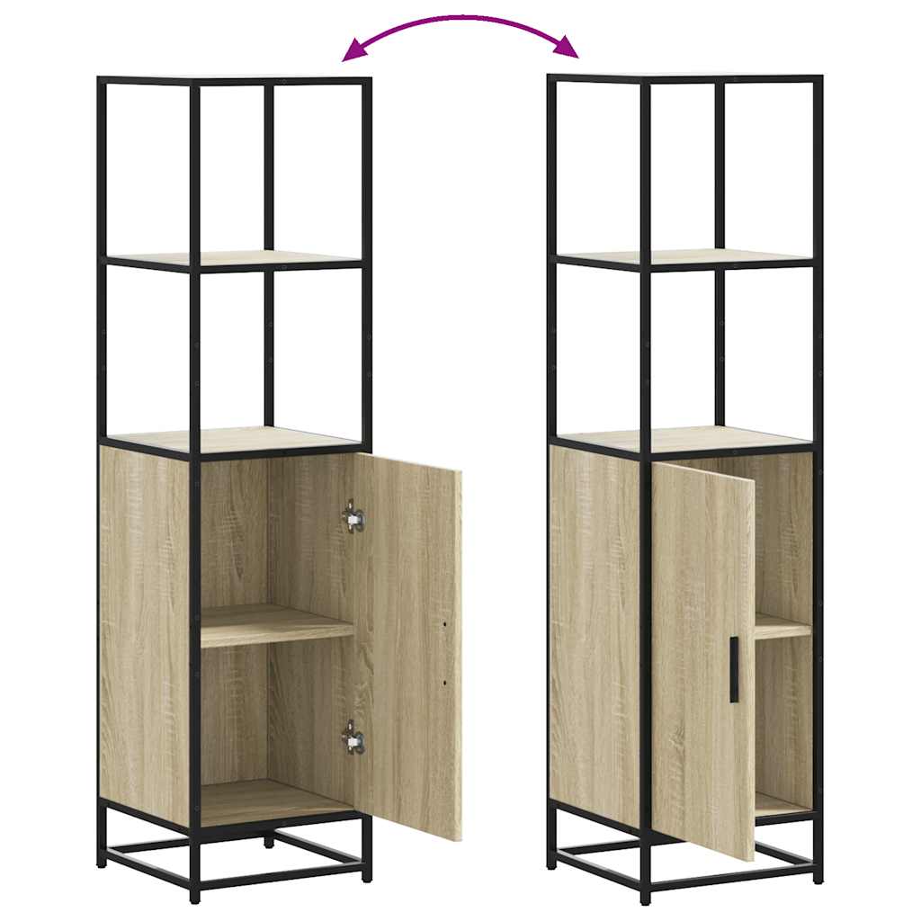 vidaXL Aparador alto madera de ingeniería y metal 35,5x35x139 cm