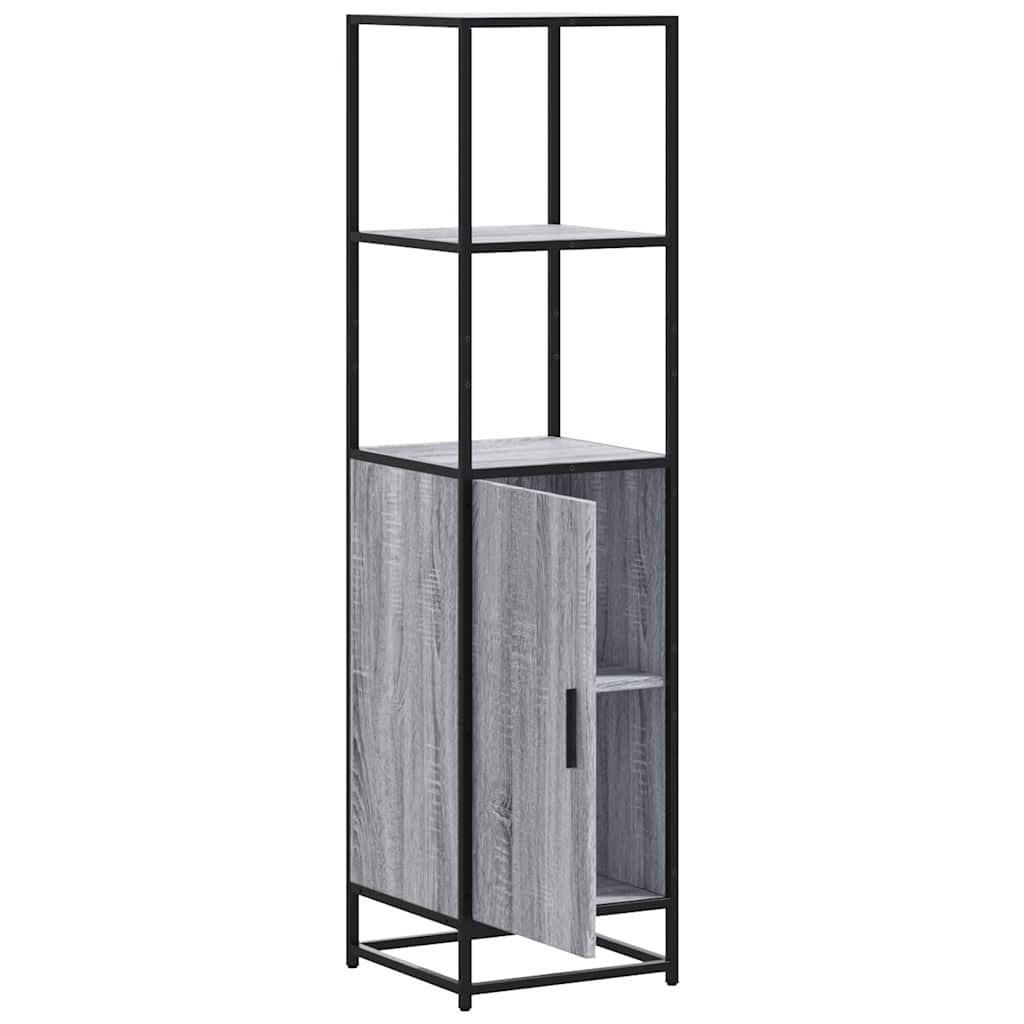 vidaXL Aparador alto madera ingeniería metal gris sonoma 35,5x35x13 cm