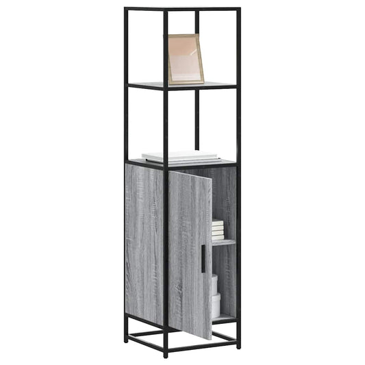 vidaXL Aparador alto madera ingeniería metal gris sonoma 35,5x35x13 cm