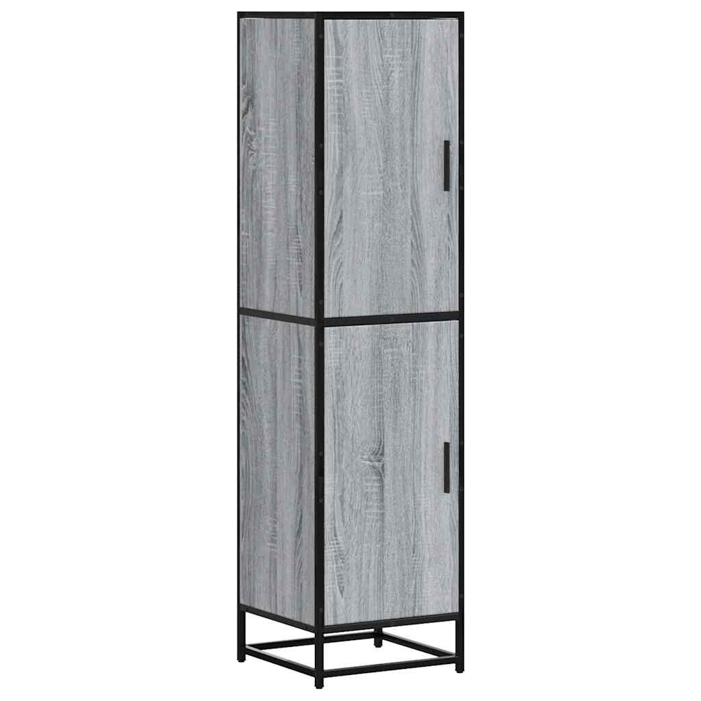 vidaXL Aparador alto madera ingeniería metal gris sonoma 35,5x35x13 cm