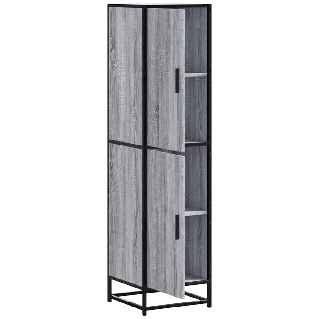 vidaXL Aparador alto madera ingeniería metal gris sonoma 35,5x35x13 cm