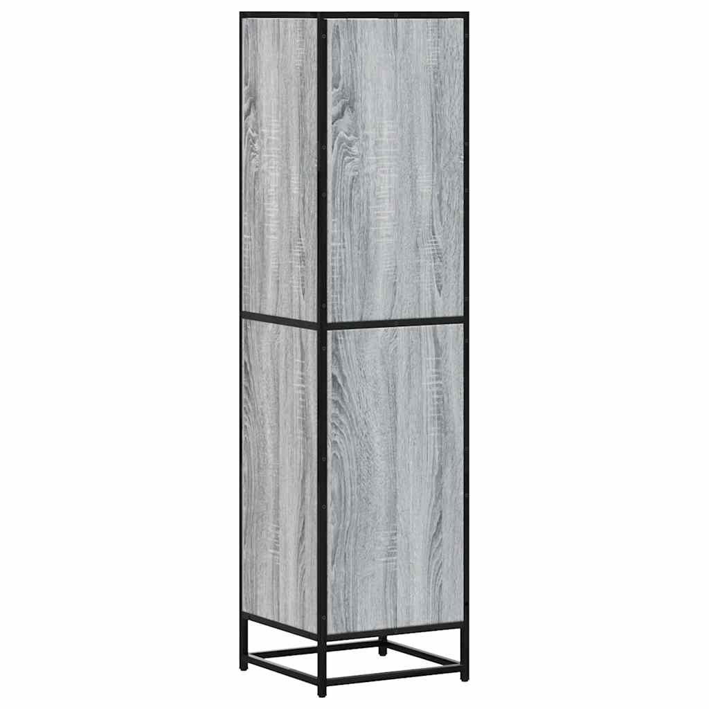 vidaXL Aparador alto madera ingeniería metal gris sonoma 35,5x35x13 cm