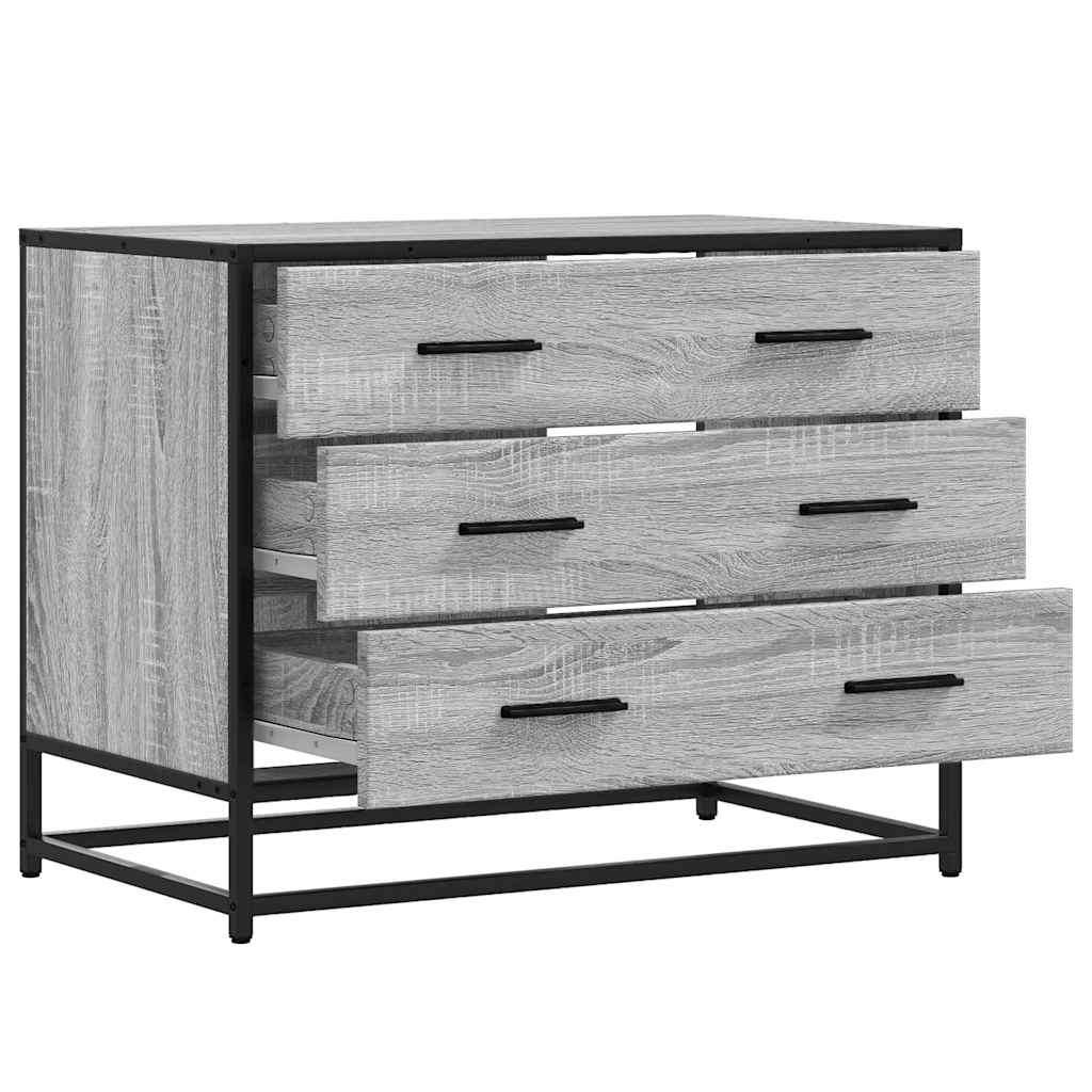 vidaXL Cajonera de madera contrachapada gris sonoma 70x41x56 cm