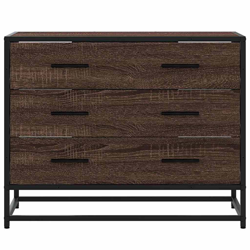 vidaXL Cómoda de madera contrachapada roble marrón 70x41x56 cm