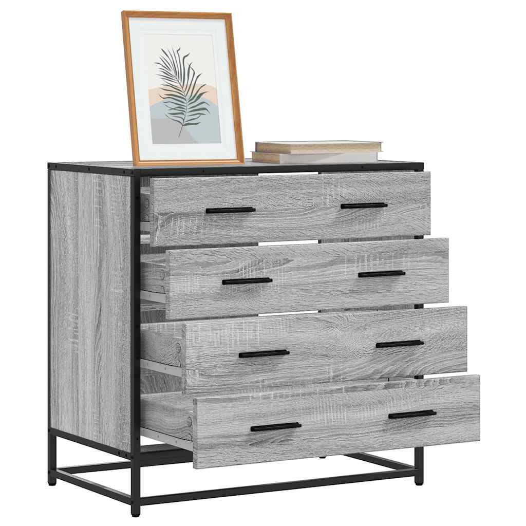 vidaXL Cajonera de madera contrachapada gris sonoma 70x41x70 cm