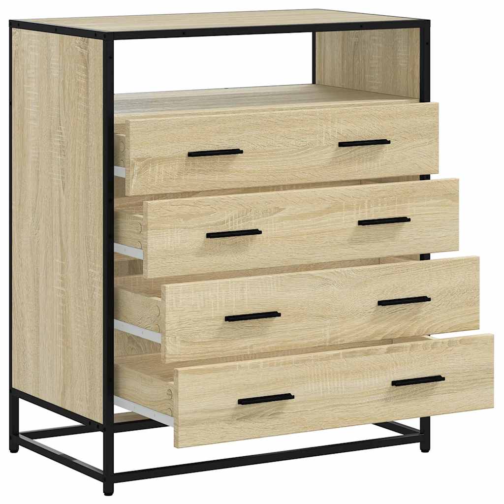 vidaXL Cajonera de madera contrachapada roble sonoma 70x41x83,5 cm