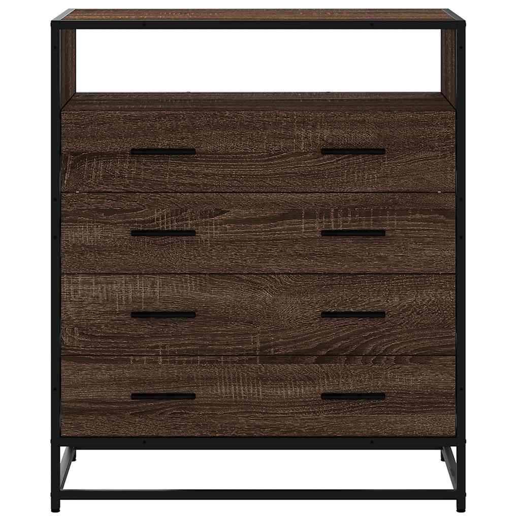 vidaXL Cómoda de madera contrachapada roble marrón 70x41x83,5 cm