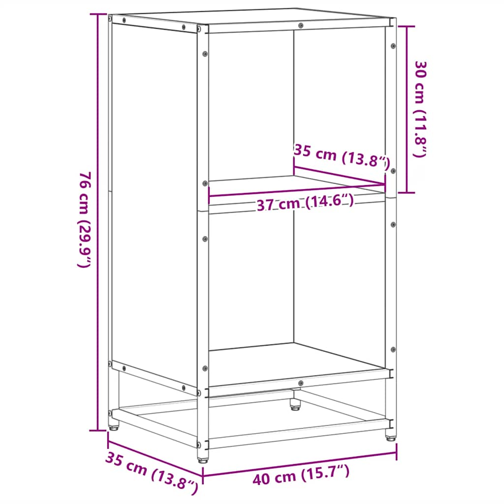 vidaXL Estantería madera contrachapada color roble 40x35x76 cm