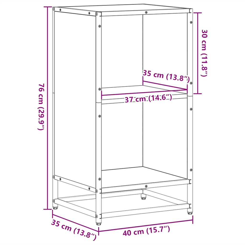 vidaXL Estantería madera contrachapada gris sonoma 40x35x76 cm