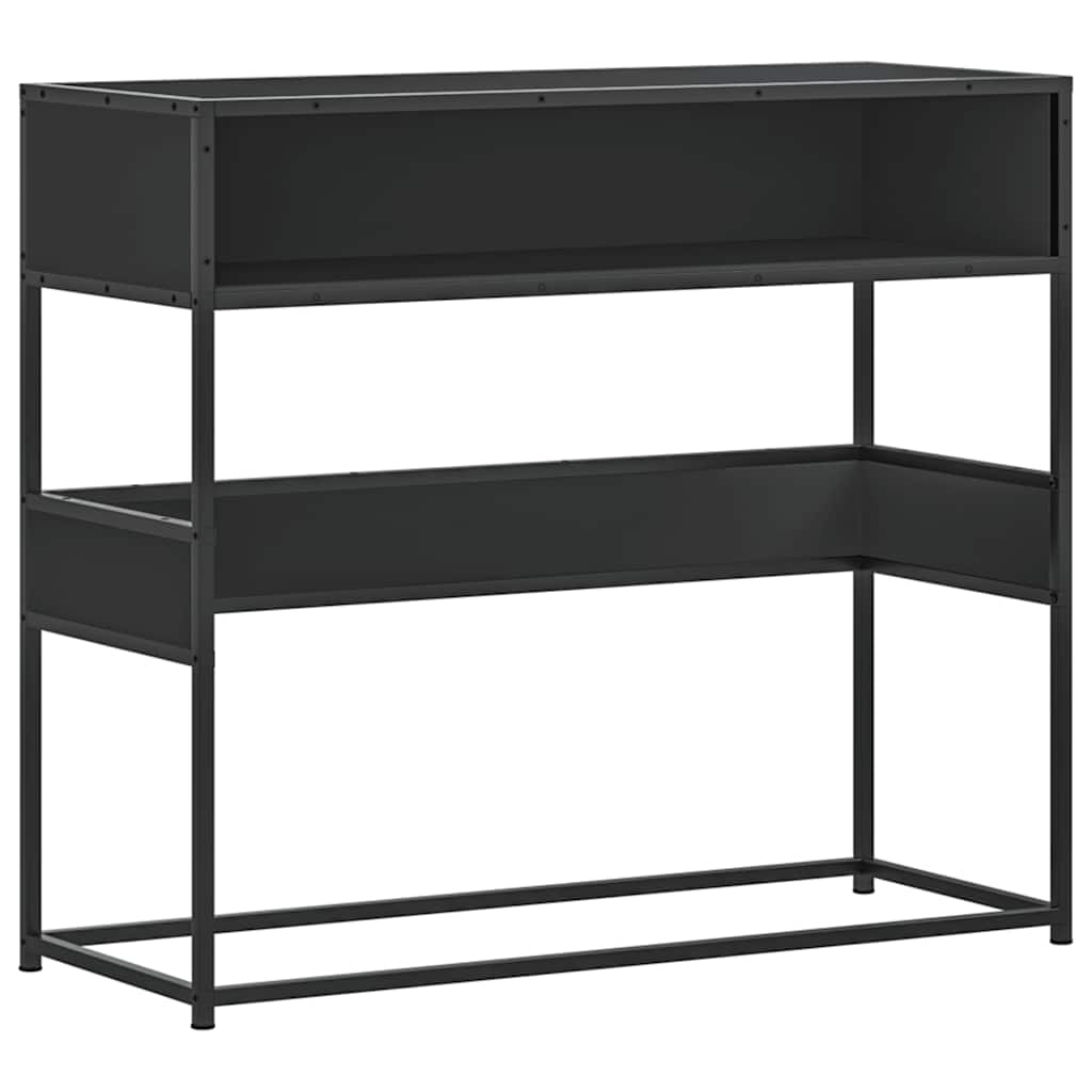 vidaXL Mesa consola de madera contrachapada negro 90x35x80 cm