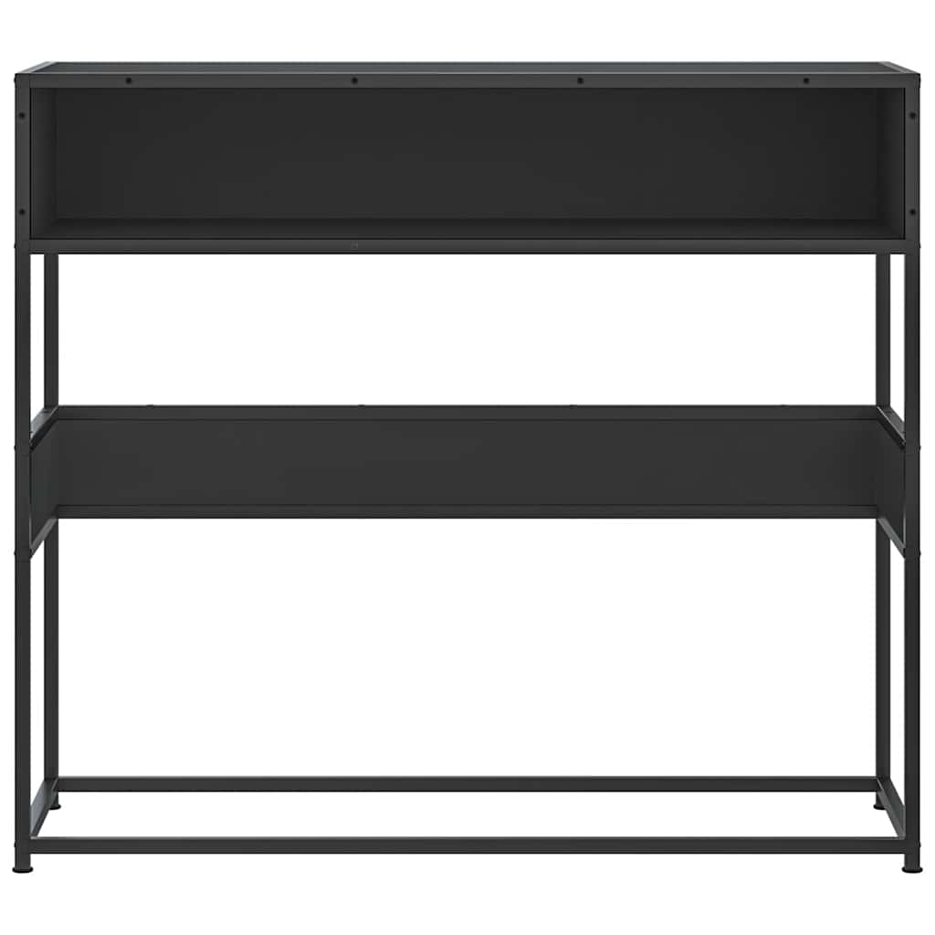 vidaXL Mesa consola de madera contrachapada negro 90x35x80 cm