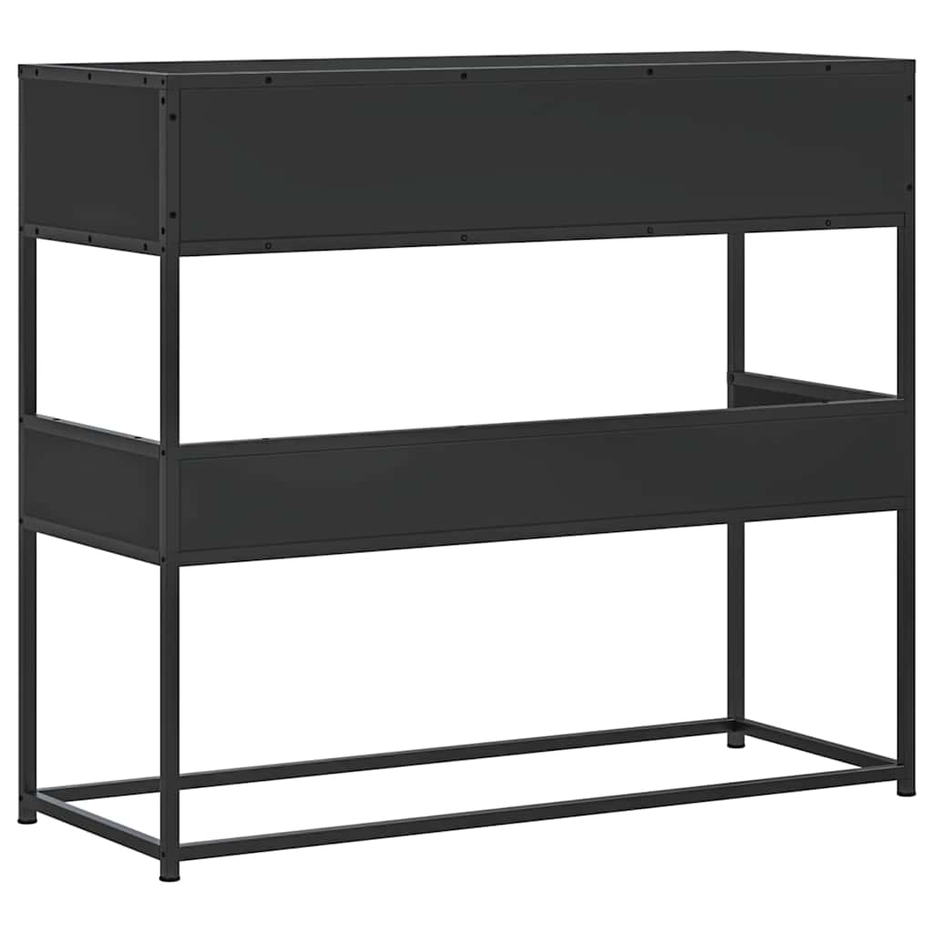 vidaXL Mesa consola de madera contrachapada negro 90x35x80 cm