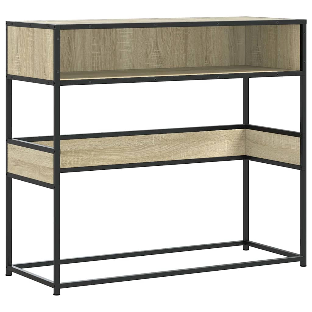 vidaXL Mesa consola de madera de ingeniería roble Sonoma 90x35x80 cm