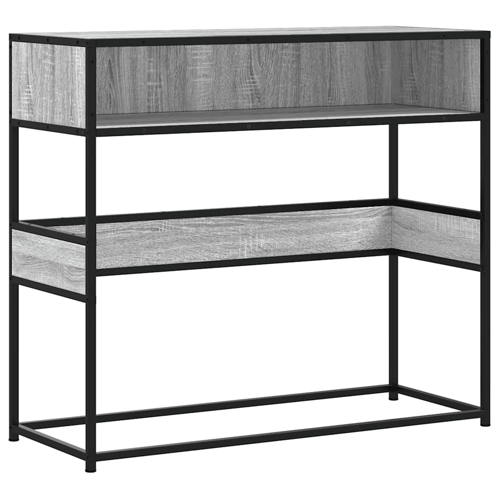 vidaXL Mesa consola madera de ingeniería gris Sonoma 90x35x80 cm