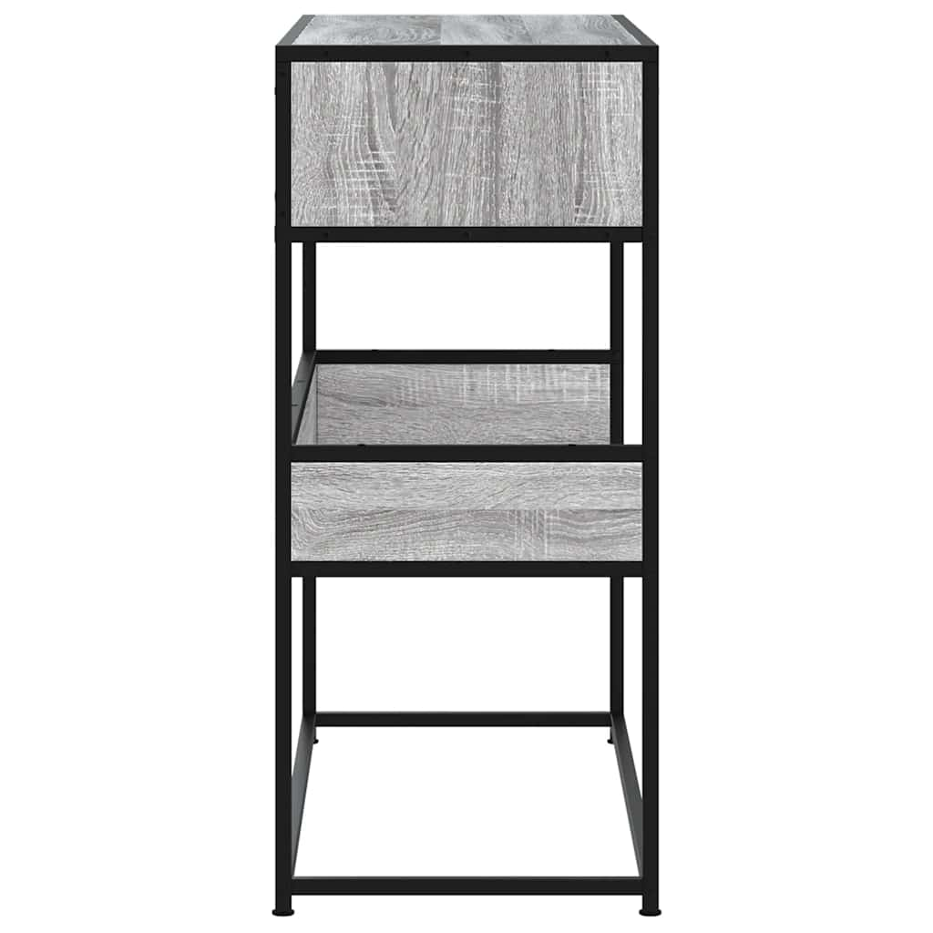 vidaXL Mesa consola madera de ingeniería gris Sonoma 90x35x80 cm