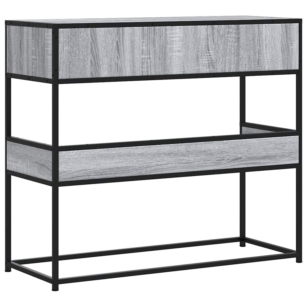 vidaXL Mesa consola madera de ingeniería gris Sonoma 90x35x80 cm