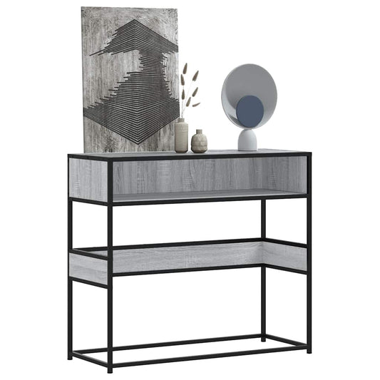 vidaXL Mesa consola madera de ingeniería gris Sonoma 90x35x80 cm