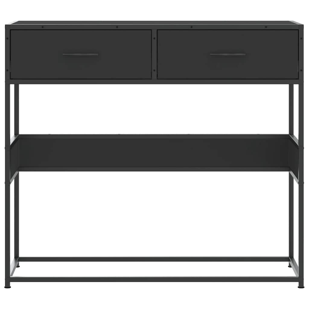 vidaXL Mesa consola de madera contrachapada negro 90x35x80 cm