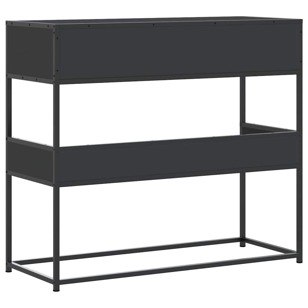 vidaXL Mesa consola de madera contrachapada negro 90x35x80 cm