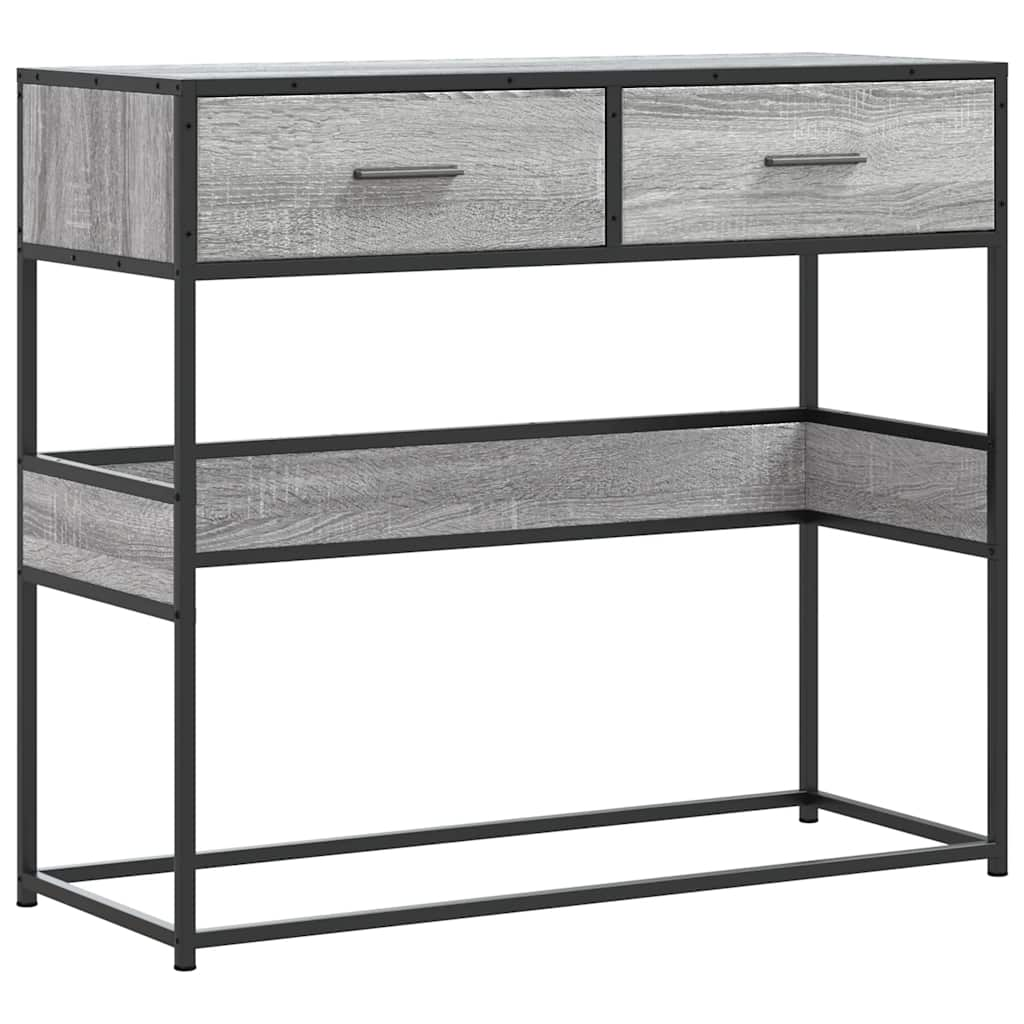 vidaXL Mesa consola madera de ingeniería gris Sonoma 90x35x80 cm