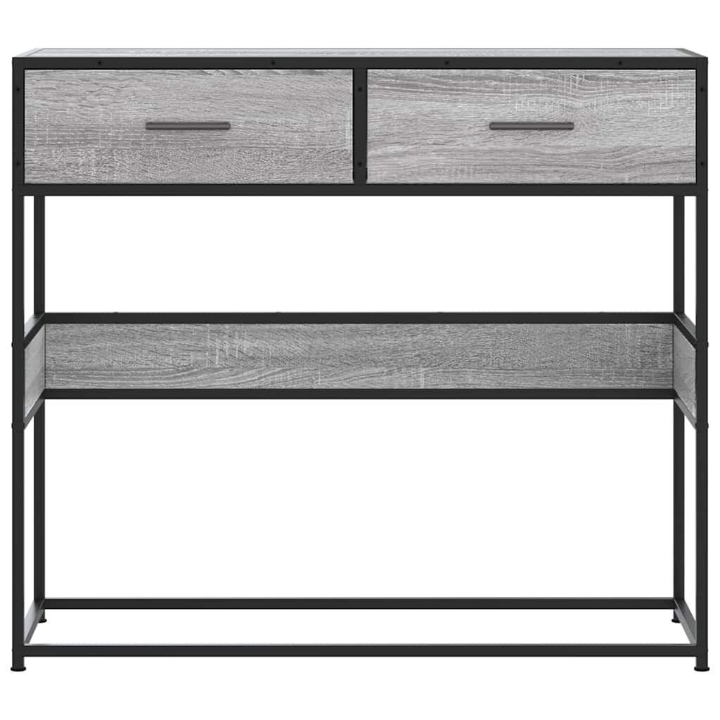 vidaXL Mesa consola madera de ingeniería gris Sonoma 90x35x80 cm