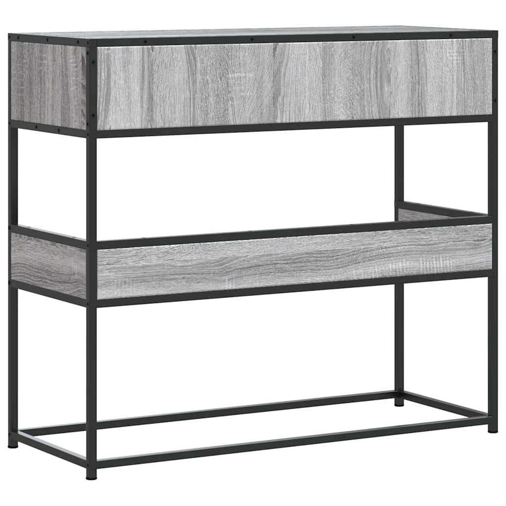 vidaXL Mesa consola madera de ingeniería gris Sonoma 90x35x80 cm