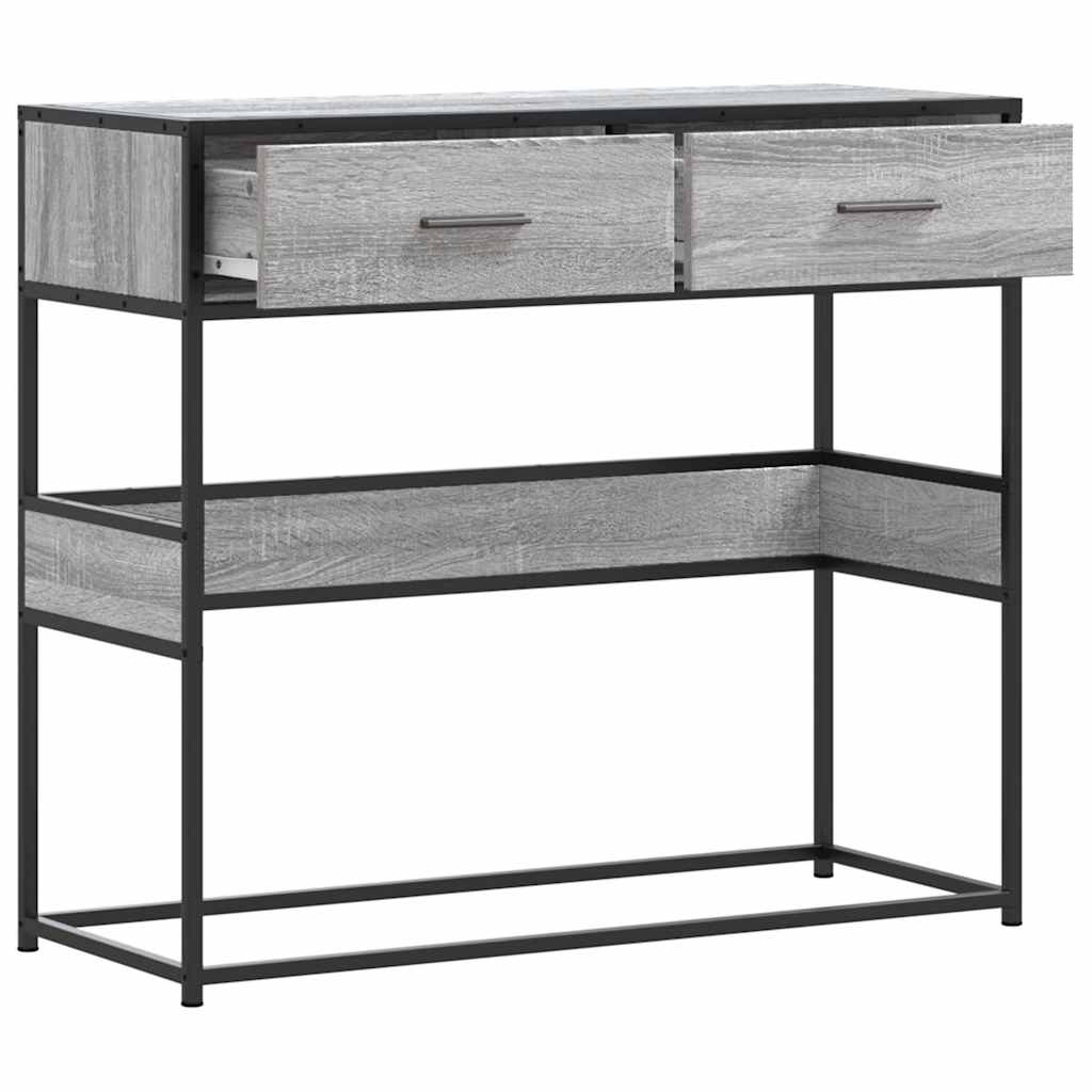 vidaXL Mesa consola madera de ingeniería gris Sonoma 90x35x80 cm