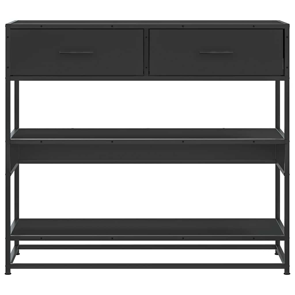 vidaXL Mesa consola de madera contrachapada negro 90x35x80 cm